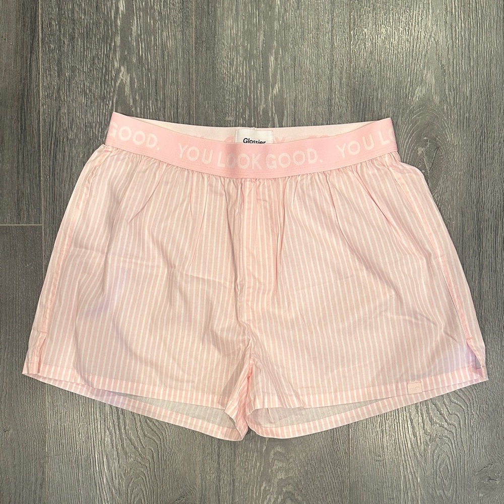 NWOT Glossier Pink Striped Boxers